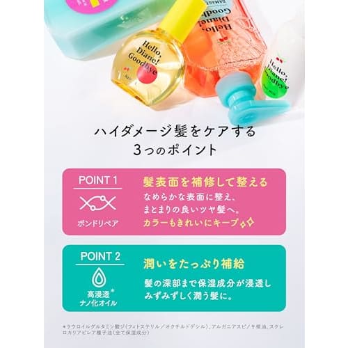 Diane Shampoo & Treatment [High Damage Moisture Repair] Body 400ml X 2 [Tea & Musk Fragrance] Hello Diane Goodbye Coloring Bleached Hair Water Retenti
