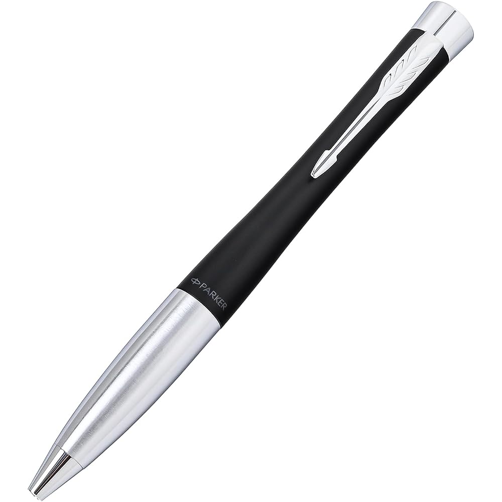 PARKER S0735810 Parker Ballpoint Pen, Urban Matte Black CT, Medium, Oily Type, Gift Box Included