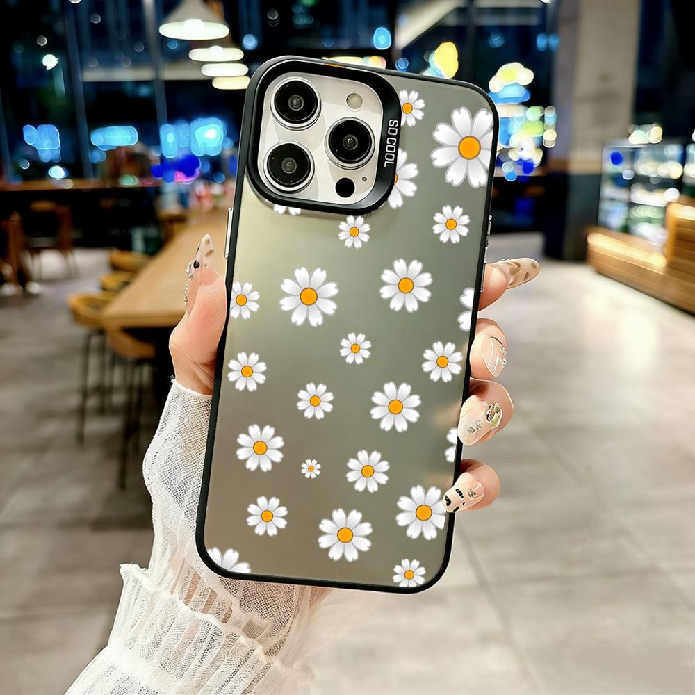 Fashion Chamomile Flower Phone Case For IPhone 17e Air 16e 17 14 Pro Max 16 12 15 11 13 Plus Shockproof Durable Y2k Luxury Cover