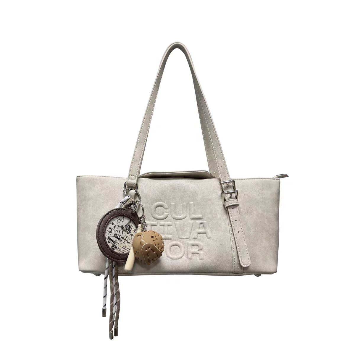 

культиваторный, ретро-кэжуал, универсальная сумка через плечо, сумка-мессенджер для поездок на работу, сумка под мышкой, новинка весна/лето 2025 бежевый