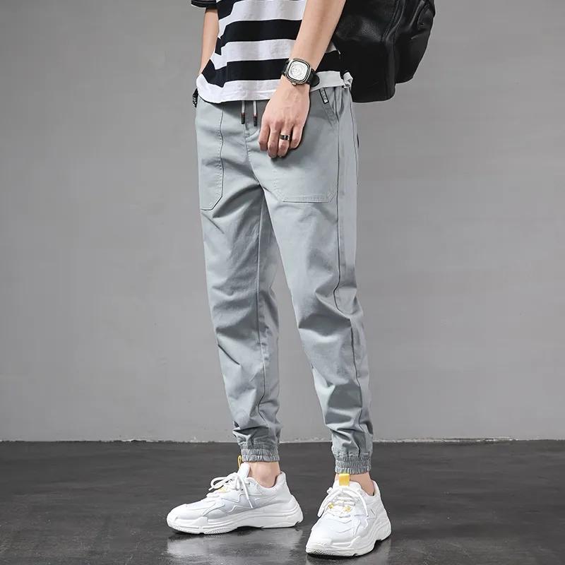 Men's Workwear Harem Style Cuffed Casual Pants New Summer Style Loose Fit Versatile Athletic Pants for Men