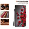 For iPhone 16 Pro Leather Case Stand Wallet Pattern Printing Phone Cover with Wrist Strap