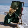 proof beach towel with a Resident Evil Leon S. Kennedy2 pattern - soft,absorbent,quick-drying,machine washable - perfect for swimming,camping,bathing