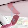 2Pcs Sunglass Holder For Car, Magnetic Leather Eyeglass Hanger Clip For Car Sun Visor, Sunglasses Holder And Ticket Card Clip For Car Visor