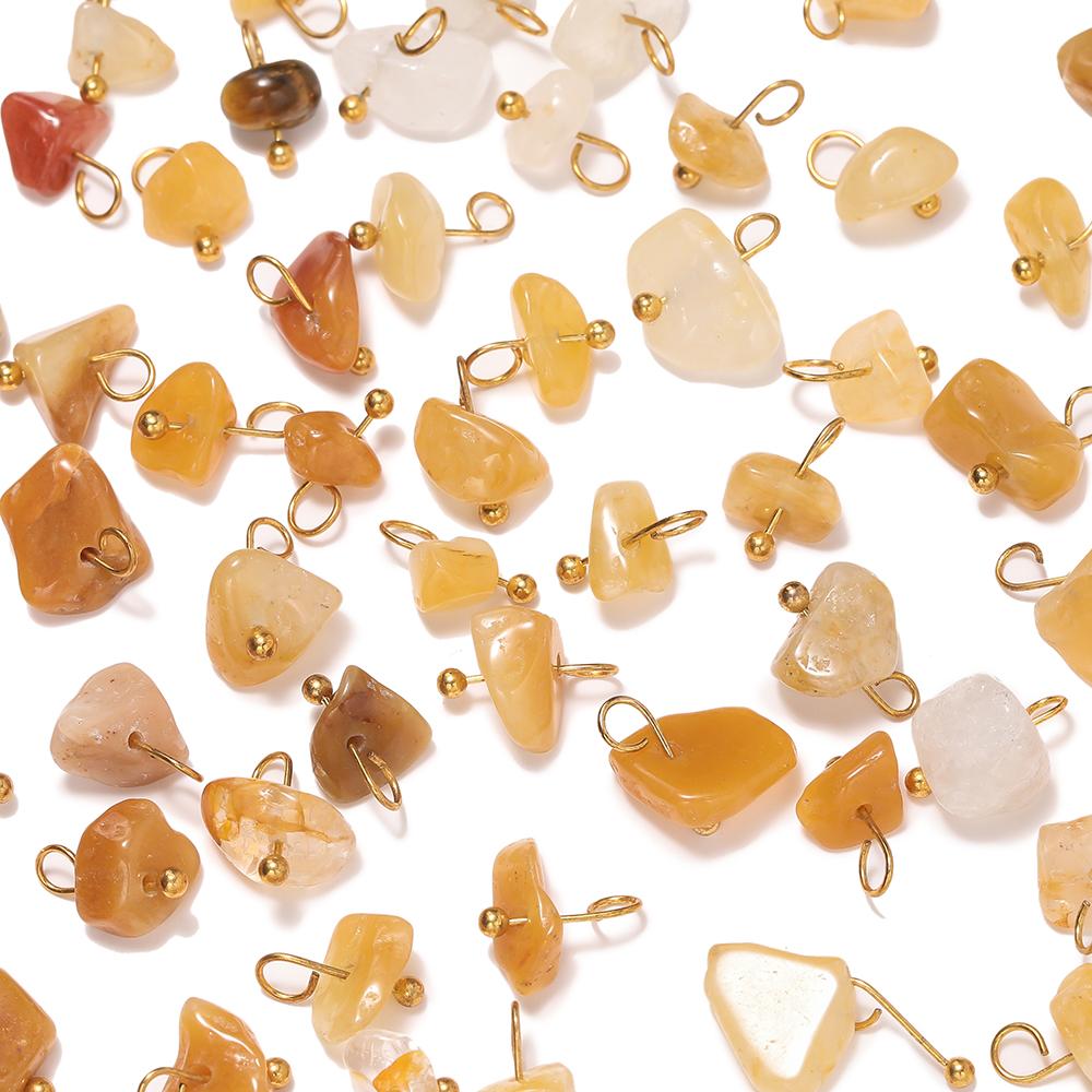 5Pcs Irregular Natural Stone Bead Pendant Multicolor 3-20mm Broken Stone Pendant Nine Needle Pin for Necklace DIY Jewelry Making