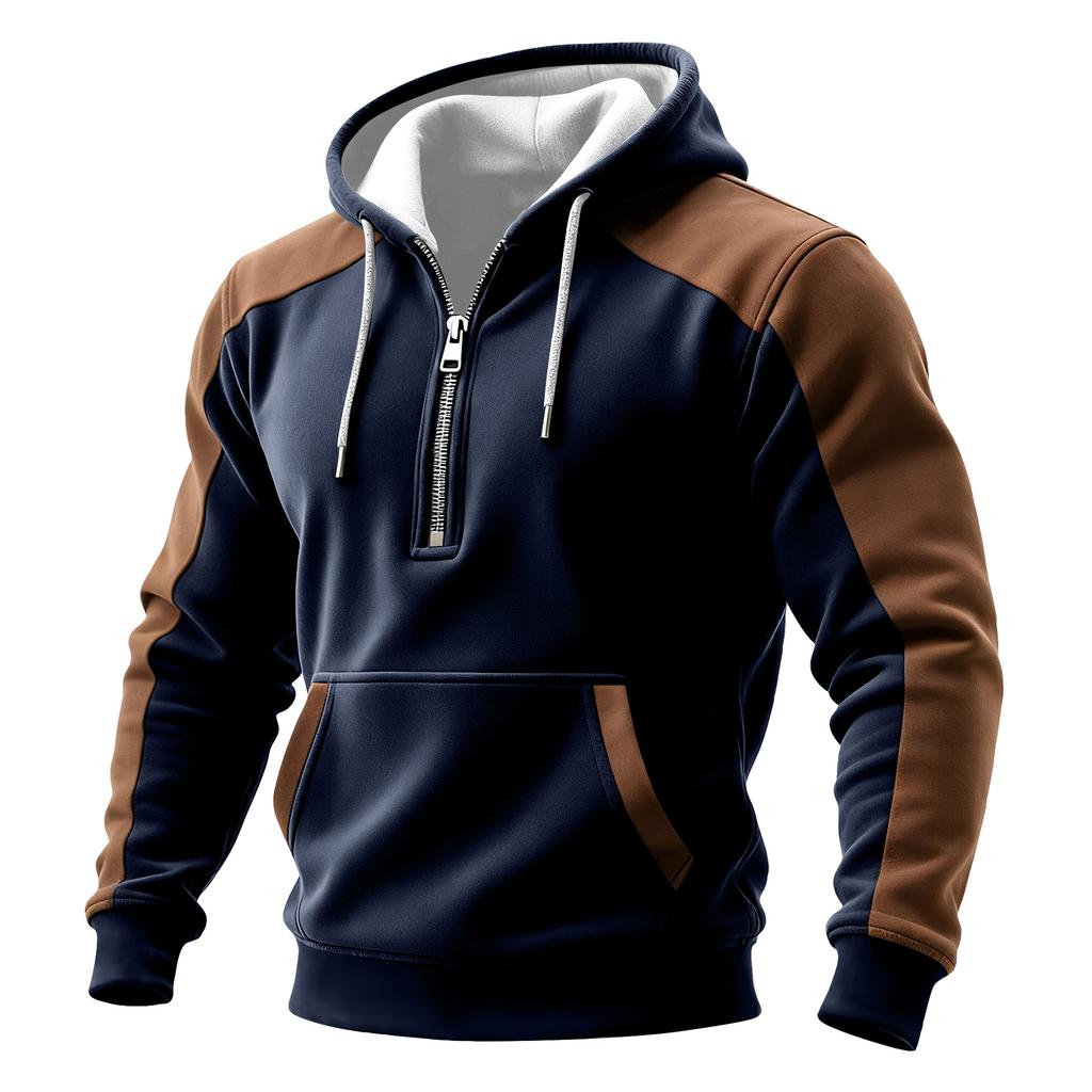 Men's Colorblock Sweatshirt Hoodie Men's Sports Large Size Casual Sweatshirt