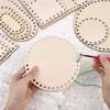 Latests Models Crochet Basket Base Poplar Plywood Unfinished Blank Cross Stitch Carved Hand-Woven DIY Craft Basket Wooden Bottom
