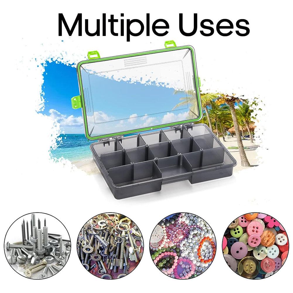 Tackle Box Waterproof Fishing Storage Lure Box Adjustable Blade Monolayer Tool Box For Freshwater Saltwater