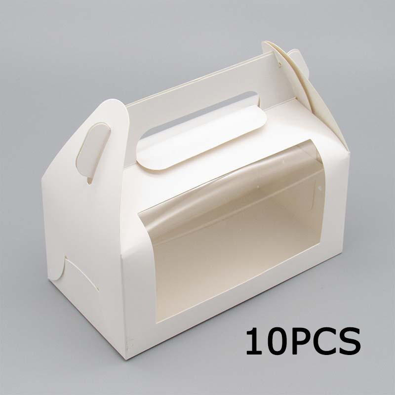 WTEMPO Clear Window Gift Handle Boxes Party Favor Decor Treat Boxes DIY Graffitable Foldable Paper Packaging Boxes for Storing/Gifting Delicate Items