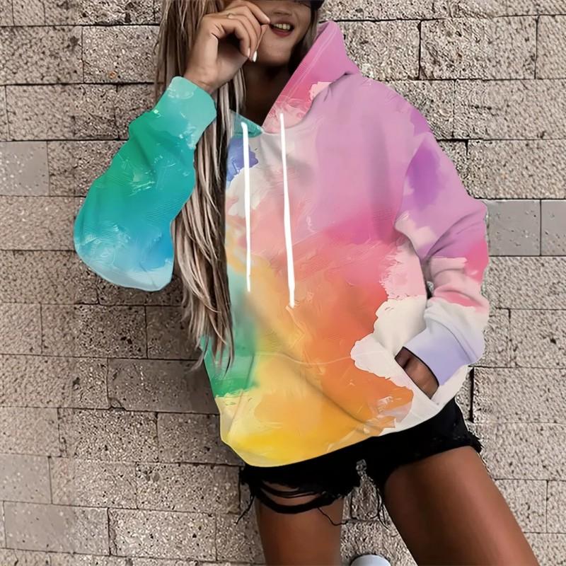 Womens Oversized Hooded Sweatshirt With Botanical Cartoon Print Loose Fit Comfortable Casual Top 2025