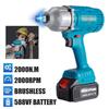 2000N.M Ασύρματο ηλεκτρικό κρουστικό κλειδί 3/4 ιντσών Υποδοχή Ηλεκτρικά εργαλεία 588Vf Li Battery +φωτισμός LED Προσαρμόζεται σε Makita 18V
