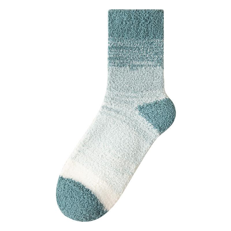 

Autumn and Winter Men s Coral Fleece Tie-dyed Floor Socks, Men s Home Thickened Warm Mid-calf Socks, Casual Men s Socks 1 pair