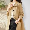 Spring Autumn Fashion Turn-down Collar Long Sleeve Solid Trench Women's Clothing Korean Button Simplicity Trend All-match Tops