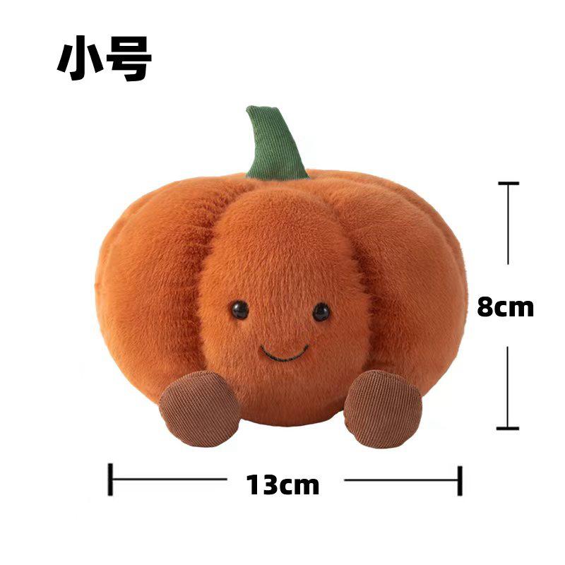 Cute Girl Halloween Pumpkin Plush Doll Toy Smiling Face Fruit Series Home Bedroom Decoration Pet Interactive Toy Birthday Gift