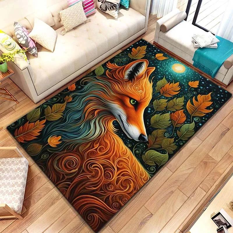 Wildfuchs Muster Druck Große Teppiche Teppich für Zuhause Wohnzimmer Schlafzimmer Sofa Fußmatte Dekoration Rutschfester Boden Pay Mat