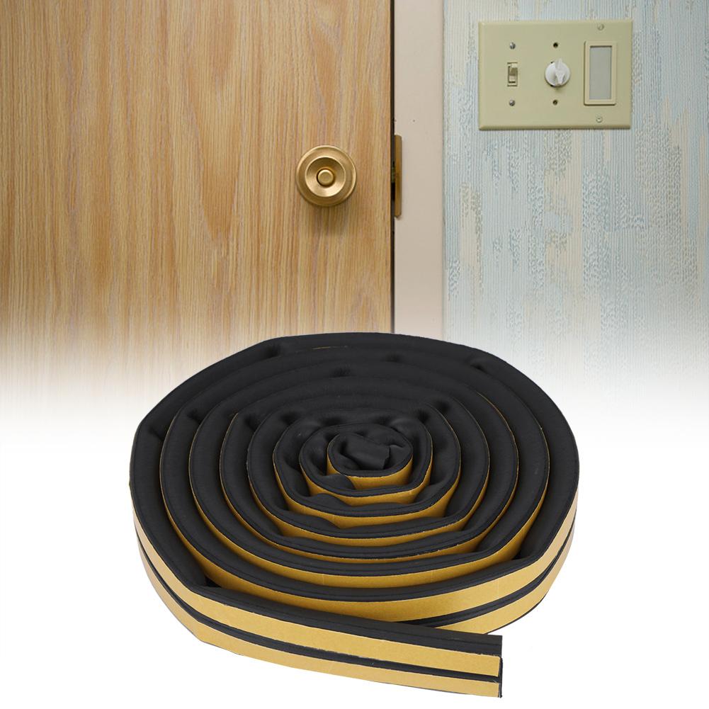 5 Meters 14*12mm Self Adhesive Door Window Sound Insulation Sealing Strip Anti Mosquito (Black)