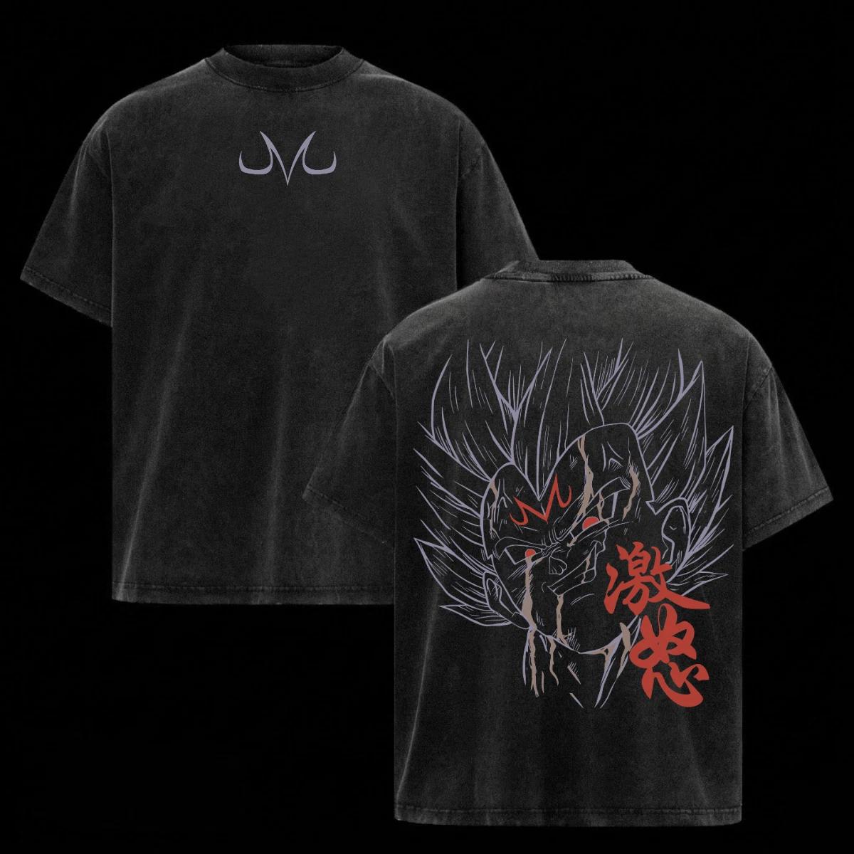 

Футболка Маджин Веджета Streetwear Унисекс Оверсайз Саян Dragon Ball Графическая футболка S