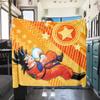 1 ks flanelová deka s potiskem Son Goku, Vysoce kvalitní pro všechna roční období, Domácí dekorace, Teplo a pohodlí, Perfektní jako vánoční dárky