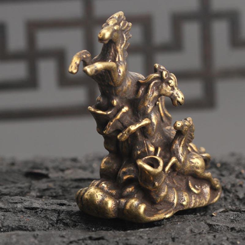 Retro Brass Frog Figurine Mini Animal Statue Home Office Desk Decor Vivid Gift