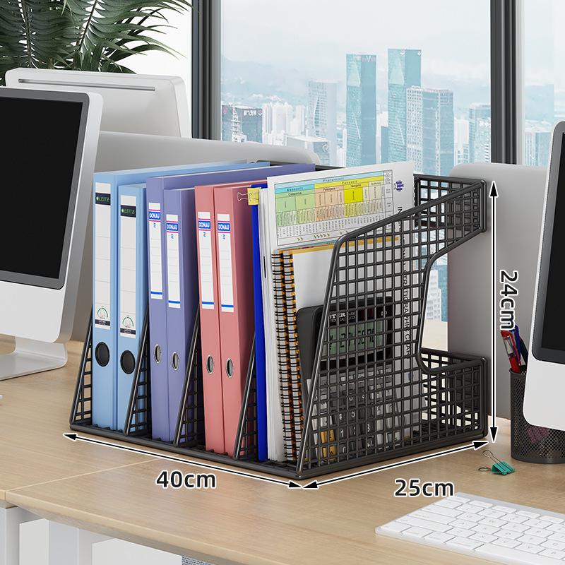 Metal Desktop File Holder Storage Rack: Complete Set for Office Organization