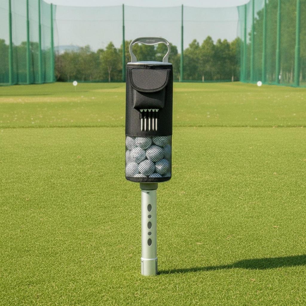 Golf Ball Pickup Tube Mesh Retriever with Pocket Portable for Golfers,