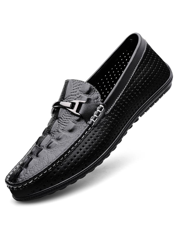 

Кожаные лоферы и слипоны Penny для мужчин Повседневная обувь Мужские мокасины 2026 Летние полые слипоны на плоской подошве Мужские туфли для вождения 37