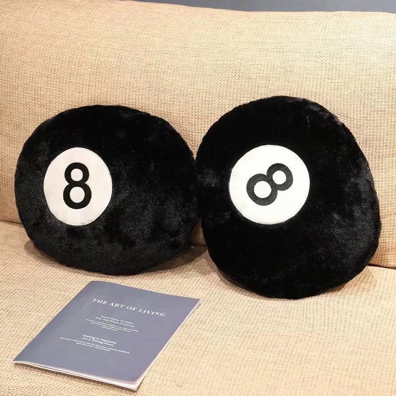 Nice Simulation Billiards 8 Ball Plush Pillow Stuffed Soft Eight Pool Players Home Decor Indoor Sport Creative Gift Long Pillow
