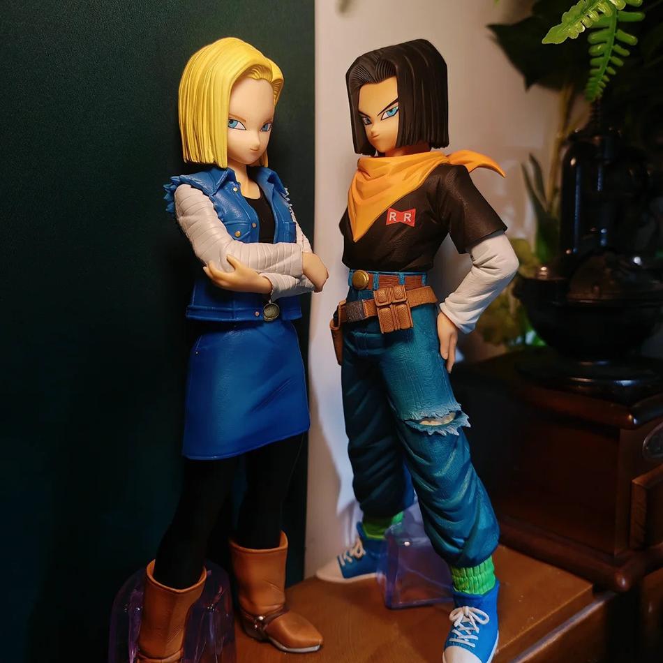 25CM Anime Dragon Ball Z Android 17 18 Figure Android 18 PVC Action Figures Collection Model Playthings Designed for Children Xmas Gifts
