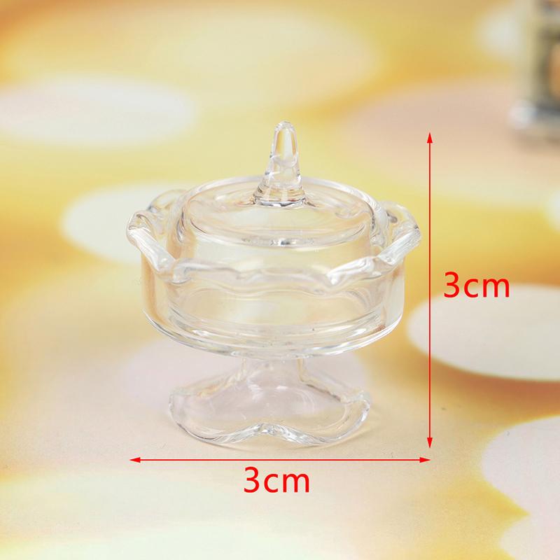 1:12 Dollhouse Miniature Mini Figure Accessories Playthings Transparent Candy Fruit Jar Candy Bottle Miniature Families Present