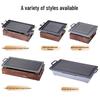 ZISIZ Korean Style Rectangular BBQ Grill Plate with Wooden Base
