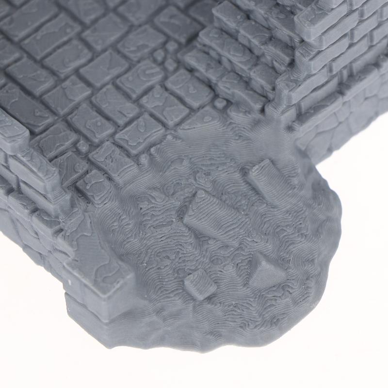 Gothic Building Ruins Terrain Scenery Unpainted Miniature Building Model 3D Printed Wargaming Terrain Scenery Building Ornaments