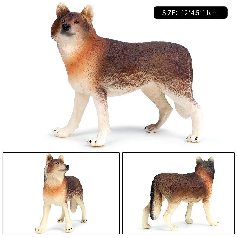 Oenux Big Size Savage Wild Beast Animals Wolf Wolves Model Action Figures Collection Solid PVC High Quality Home decor Toy Gift