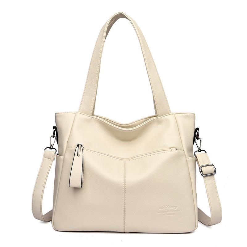 

Large Capacity Leather Shoulder Crossbody Bags for Women 2026 Simple Female Shopper Bag Designer Handbags Ladies Messenger Bag 34cm 11cm 28cm белый
