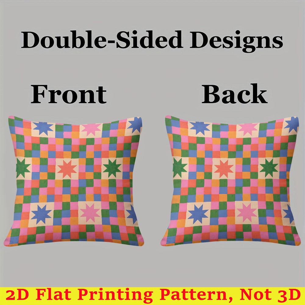 Star Check square Jacquard Pillow Cover for Sofa Office Waist Cushion Cover Home Decorative Pillowcase