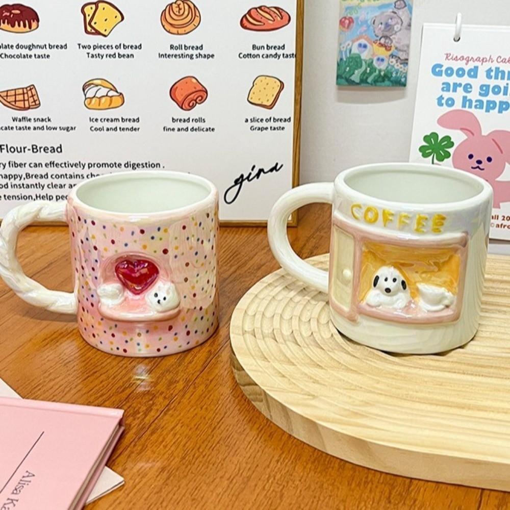 Cartoon Coffee Mug 320 ml Tea Cup Water Cup Puppy Ceramic Milk Cup Valentine's Day Present