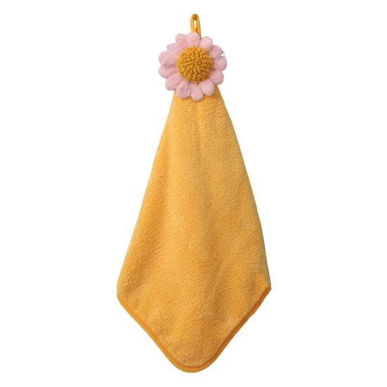 Wipe Towel Comfortable Super Absorbent Coral Fleece 3D Flower Shape Kitchen Bathroom