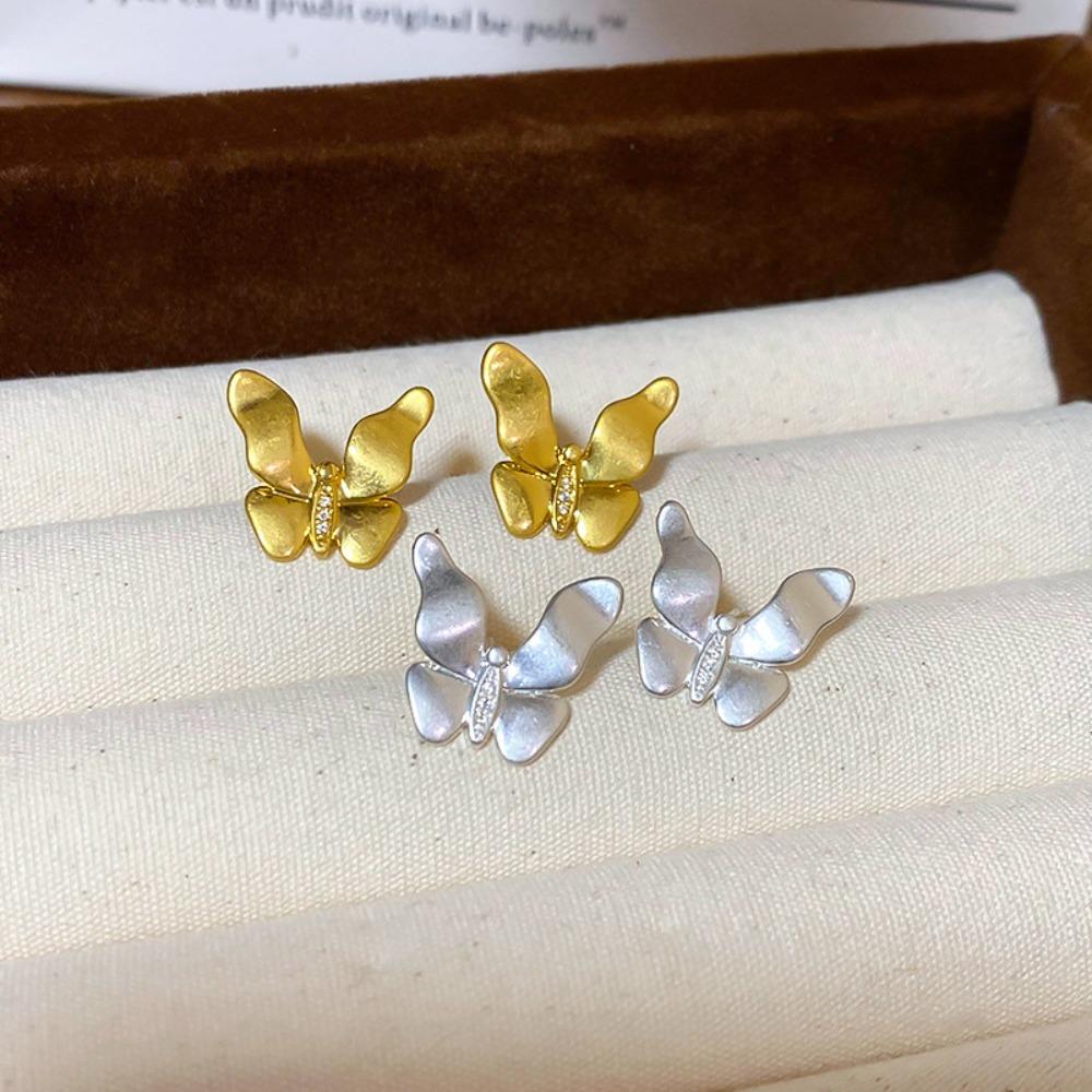 Twisted Shape Butterfly Ear Studs Light Luxury Butterfly Ear Hook Metal Butterfly Earrings  Gifts