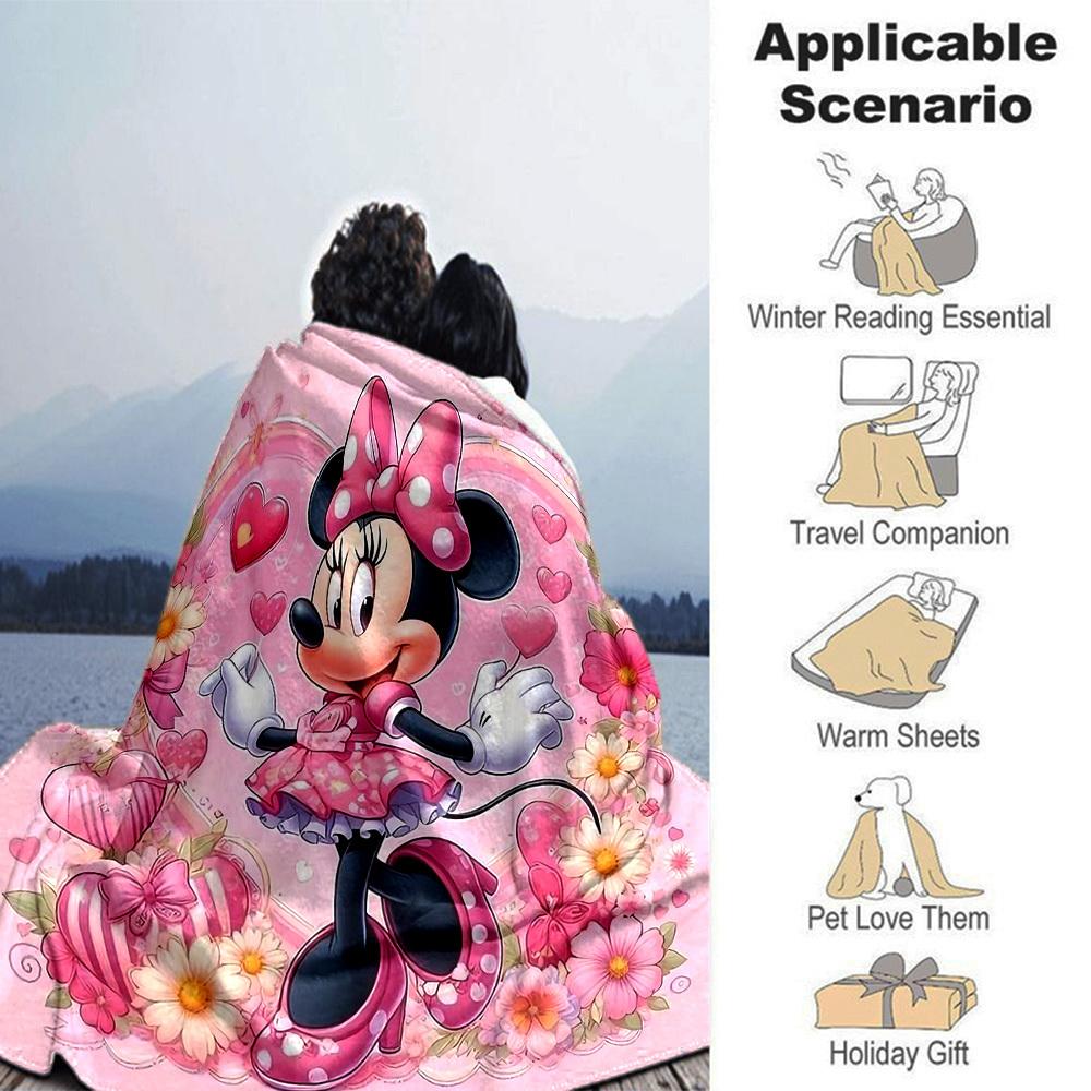 1 pezzo Rosa, adorabile coperta di Minnie Leggero Plaid in Flanella per Divano Letto Viaggio Campeggio Soggiorno Ufficio Divano Sedia