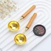 Solid Wood 3.5cm Gold Wax Seal Spoon for Sealing Stamp