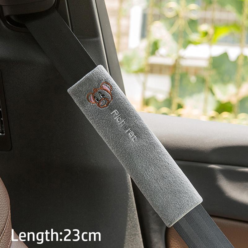 Universal Car Seat Belt Cover Plush Cute Cartoon Car Safety Belt Cover Shoulder Pad For Kids Adults Car Interior Accessories
