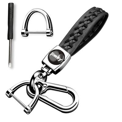 [InnoWave] Keychain, Compatible Jimny Jimny Genuine Leather Car Key Chain, Car Logo Keychain, Keyring,