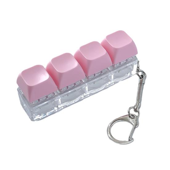 Anxiety Relief Finger Toy 3/4-Keys Keyboard Fidget Toy Stress Push Button Mini Keychain Clicker Keychain Pocket Size Mechanical Office Buster