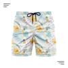 Mens Quick-Dry Beach Shorts With Digital Print Loose Fit Vacation Travel Sports