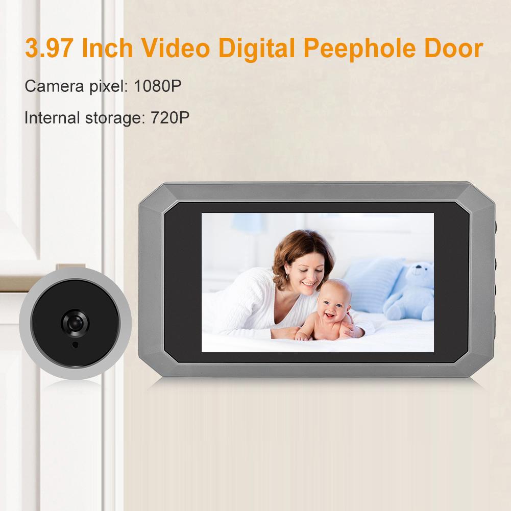 Safety Door Viewer Night Vision Video Digital Door Viewer Photo Recording Door Peephole Camera 1400mAh Build-in Lithium Battery