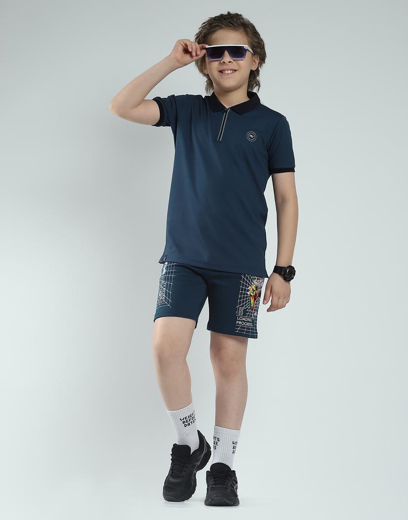 Monte Carlo Boys Solid Collar Neck T-Shirt