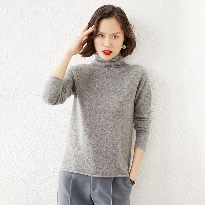 

Женский свитер с бархатным воротником-стойкой Энди на осень и зиму, мягкий и приятный к коже базовый свитер, простой, атмосферный, теплый пуловер XXL