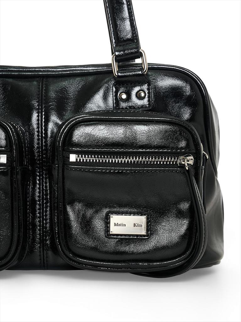[Matinkim] Borsa a Spalla 'Brick' a Doppia Tasca Nera
