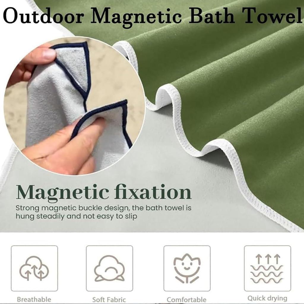 Magnetisches Outdoor-Badetuch, Schnell trocknendes und saugfähiges Strandtuch 190*76cm