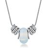 Natural Elegant Crystal Necklace For Women With Geometric Design And Titanium Steel Charm
