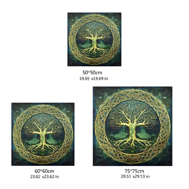Tree Pattern Astrology Tablecloth Altars Cloth Square Divinations Card Table Cloth Witchcrafts Deck Cloth Enduring